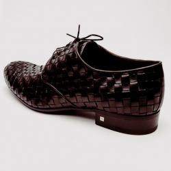 مملوكة مسبقًا Louis Vuitton Brown Cary Derby In Braided Calf Lace Up Shoes Size 43