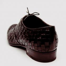 مملوكة مسبقًا Louis Vuitton Brown Cary Derby In Braided Calf Lace Up Shoes Size 43