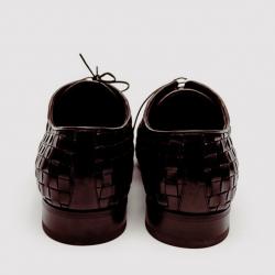 مملوكة مسبقًا Louis Vuitton Brown Cary Derby In Braided Calf Lace Up Shoes Size 43