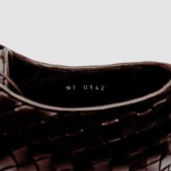 مملوكة مسبقًا Louis Vuitton Brown Cary Derby In Braided Calf Lace Up Shoes Size 43