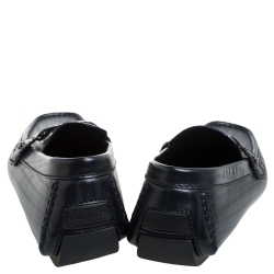 Pre Owned Louis Vuitton Navy Blue Leather Monte Carlo Loafers Size 41.5