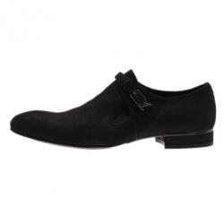 Pre Owned Louis Vuitton Black Suede Vesuvio Oxfords Size 42