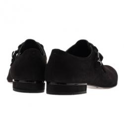 Pre Owned Louis Vuitton Black Suede Vesuvio Oxfords Size 42