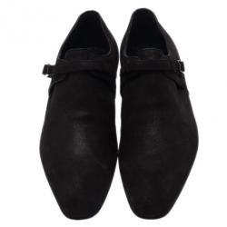 Pre Owned Louis Vuitton Black Suede Vesuvio Oxfords Size 42