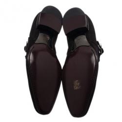 Pre Owned Louis Vuitton Black Suede Vesuvio Oxfords Size 42