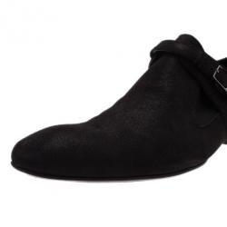 Pre Owned Louis Vuitton Black Suede Vesuvio Oxfords Size 42