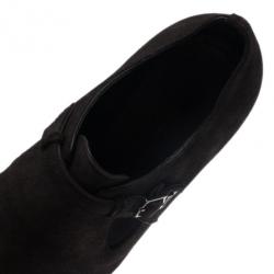 Pre Owned Louis Vuitton Black Suede Vesuvio Oxfords Size 42