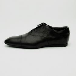 Pre Owned Louis Vuitton Black Glazed Calf Leather Sandstone Richelieu Lace Up Shoes Size 44