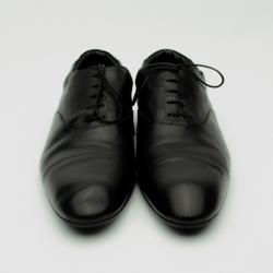 Pre Owned Louis Vuitton Black Glazed Calf Leather Sandstone Richelieu Lace Up Shoes Size 44