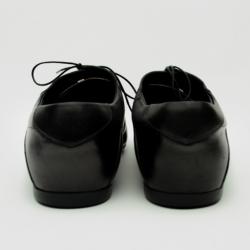 Pre Owned Louis Vuitton Black Glazed Calf Leather Sandstone Richelieu Lace Up Shoes Size 44
