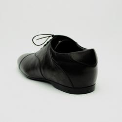 Pre Owned Louis Vuitton Black Glazed Calf Leather Sandstone Richelieu Lace Up Shoes Size 44