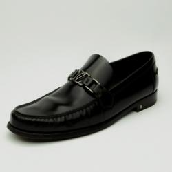 Pre Owned Louis Vuitton Dark Brown Leather Major Loafers Size 44