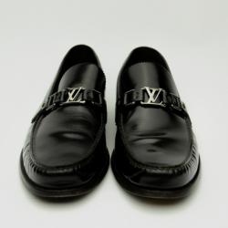 Pre Owned Louis Vuitton Dark Brown Leather Major Loafers Size 44