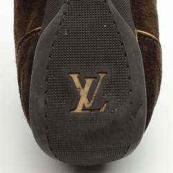 Pre Owned Louis Vuitton Brown Offshore Sneakers In Mix Patchwork Size 43