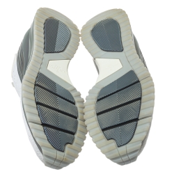 Pre Owned Louis Vuitton White Knit Fabric Aftergame Lace Up Sneakers Size 41.5