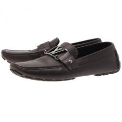 مملوكة مسبقًا حذاء لوفرز لوي فيتون مونت كارلو جلد بني مقاس 40