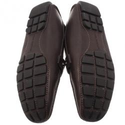 مملوكة مسبقًا حذاء لوفرز لوي فيتون مونت كارلو جلد بني مقاس 40