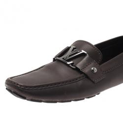 مملوكة مسبقًا حذاء لوفرز لوي فيتون مونت كارلو جلد بني مقاس 40