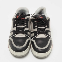 Louis Vuitton Black/Grey Leather LV Trainer Sneakers Size 41