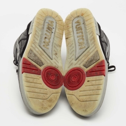 مملوكة مسبقًا Louis Vuitton Black/Grey Suede, Fabric and Monogram Canvas LV Trainer Sneakers Size 44