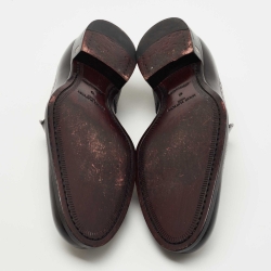 Louis Vuitton Black Brogue Leather Tassel Slip On Loafers Size 40