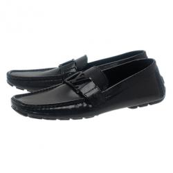 مملوكة مسبقًا حذاء لوي فيتون جلد لامع مونت كارلو بدون كعب مقاس 42.5