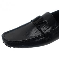 مملوكة مسبقًا حذاء لوي فيتون جلد لامع مونت كارلو بدون كعب مقاس 42.5