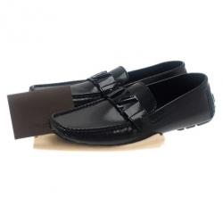 مملوكة مسبقًا حذاء لوي فيتون جلد لامع مونت كارلو بدون كعب مقاس 42.5