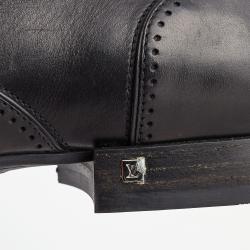 Louis Vuitton Black Leather Lace Up Derby Size 42.5