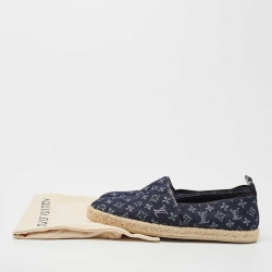 مملوكة مسبقًا Louis Vuitton Navy Blue Monogram Denim Starboard Espadrille Loafers Size 39  