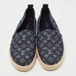 مملوكة مسبقًا Louis Vuitton Navy Blue Monogram Denim Starboard Espadrille Loafers Size 39  