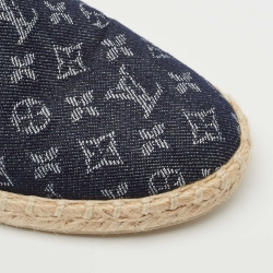  مملوكة مسبقًا Louis Vuitton Navy Blue Monogram Denim Starboard Espadrille Loafers Size 39  