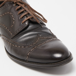 Dolce & Gabbana Brown Brogue Leather Lace Up Derby Size 41