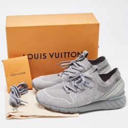 Louis Vuitton Grey Knit Fabric Fastlane Sneakers Size 41