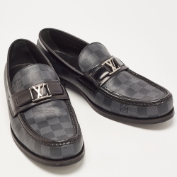 Pre Owned Louis Vuitton Damier Graphite Canvas and Leather Major Loafers Size 43