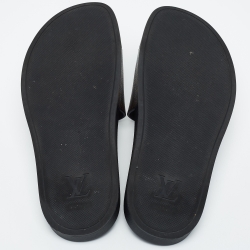 Pre Owned Louis Vuitton Brown Monogram Canvas Waterfront Flat Slides Size 42