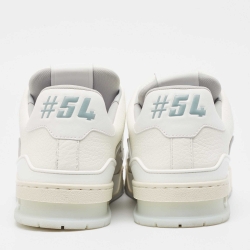 Louis Vuitton White Leather LV Trainer Sneakers Size 44