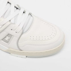 Louis Vuitton White Leather LV Trainer Sneakers Size 44