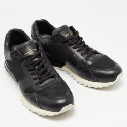 Louis Vuitton Black Monogram Canvas and Leather Run Away Sneakers Size 45