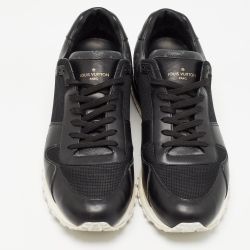 Louis Vuitton Black Monogram Canvas and Leather Run Away Sneakers Size 45
