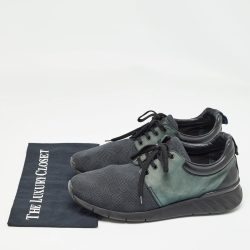 مملوكة مسبقًا Louis Vuitton Green/Black Nylon and Nubuck Fastlane Sneakers Size 44.5
