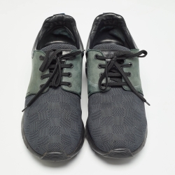 مملوكة مسبقًا Louis Vuitton Green/Black Nylon and Nubuck Fastlane Sneakers Size 44.5