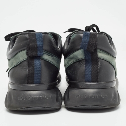 مملوكة مسبقًا Louis Vuitton Green/Black Nylon and Nubuck Fastlane Sneakers Size 44.5