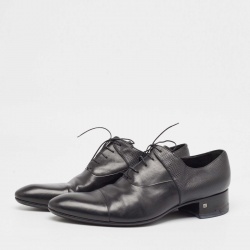 Pre Owned Louis Vuitton Black Epi Leather Classic Cap Toe Derby Size 45