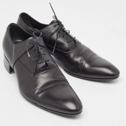 Pre Owned Louis Vuitton Black Epi Leather Classic Cap Toe Derby Size 45
