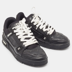 مملوكة مسبقًا Louis Vuitton Black Leather Trainer Sneakers Size 41