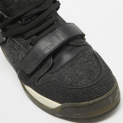 Pre Owned حذاء رياضى لوى فيتون ترايلبلازيرقماش وجلد أسود عنق مرتفع مقاس 43.5