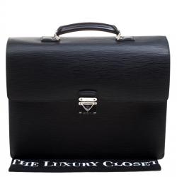 Louis Vuitton Black Epi Leather Robusto 2 Compartment Briefcase 