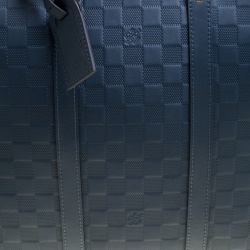 مملوكة مسبقًا حقيبة مستندات لوي فيتون بورت دوكومنتز فواياج جلد انفيني دامييه زرقاء