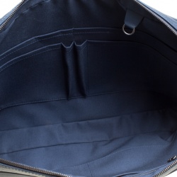 مملوكة مسبقًا حقيبة مستندات لوي فيتون بورت دوكومنتز فواياج جلد انفيني دامييه زرقاء